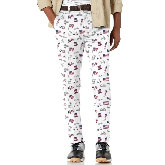 Golf Gentry Other - Golf Men's American Flag Stretch Golf Pants Patriotic Trousers 4th of July 33 32